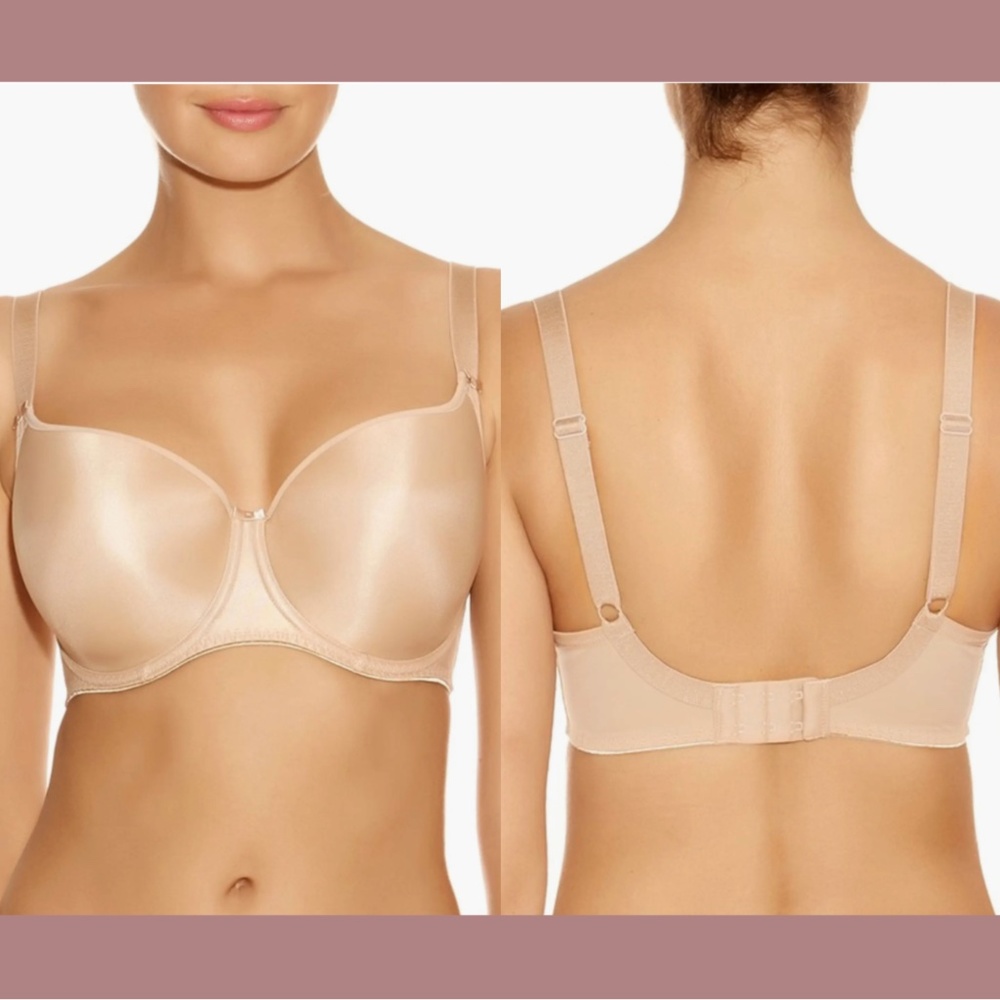 NWT $64 Fantasie‎ [ 40D US ] Underwire Smoothing T-shirt Bra in Dark Nude